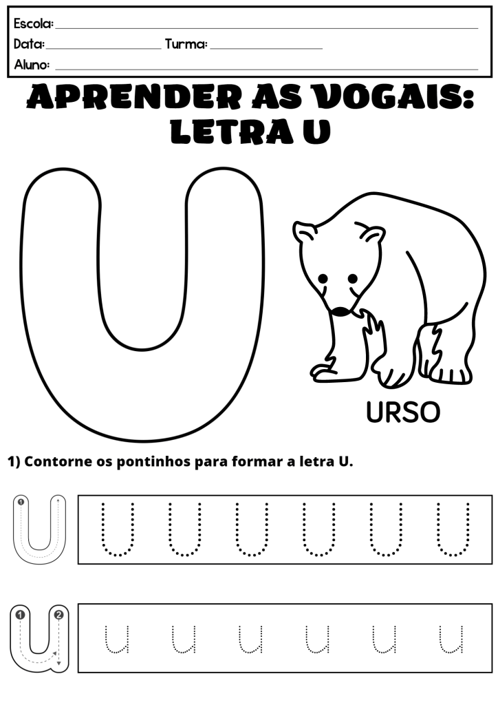 Desenho de Vogais para imprimir