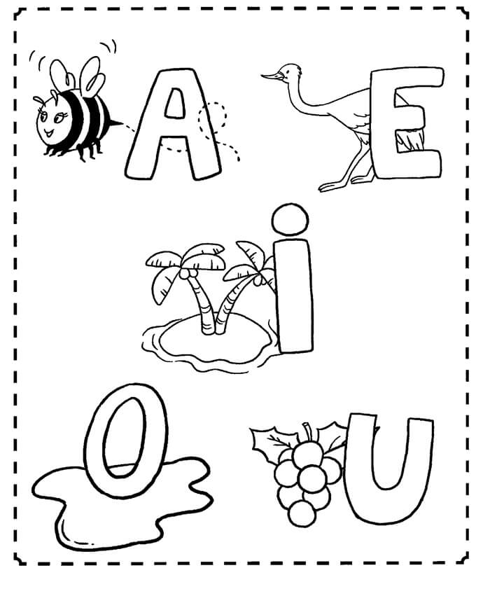 Desenho de Vogais para imprimir