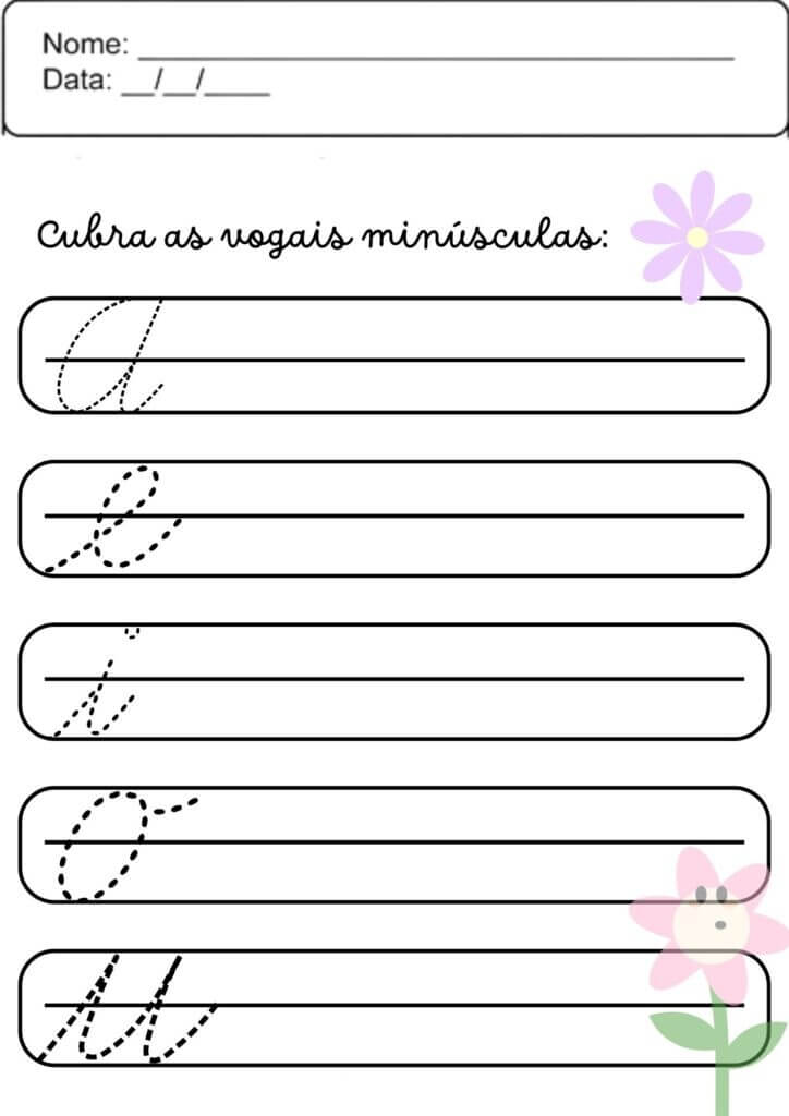 Desenho de Vogais para imprimir