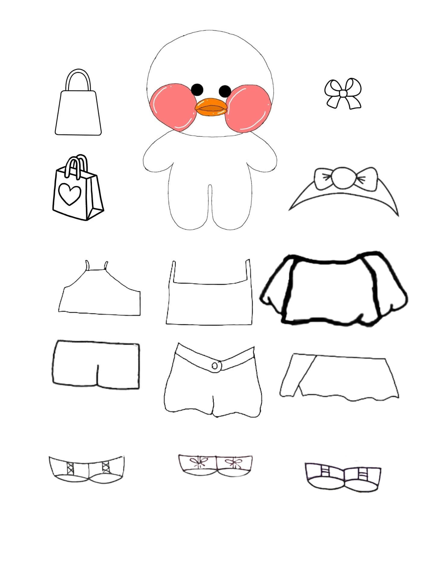 Desenho de Paper Duck para imprimir
