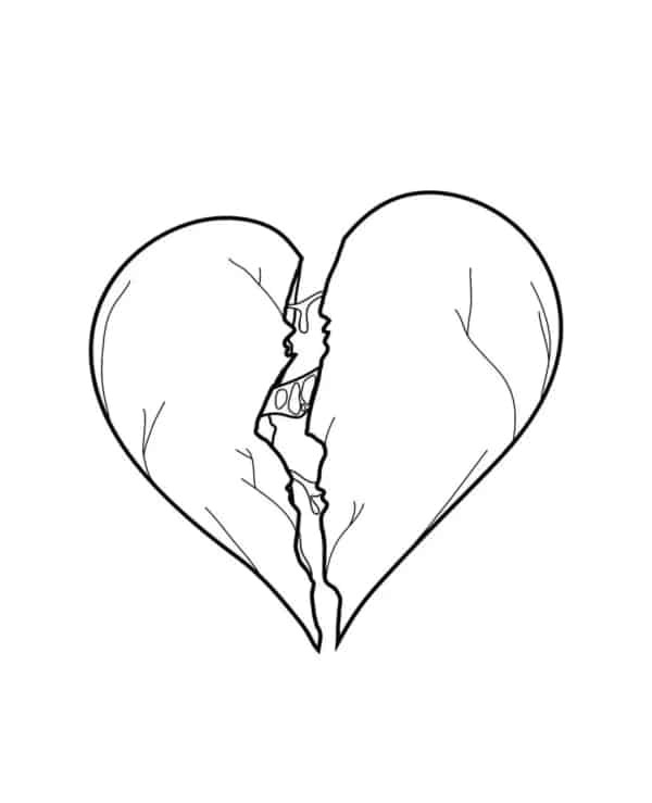 Desenho de Coração para imprimir