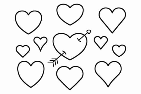 Desenho de Coração para imprimir