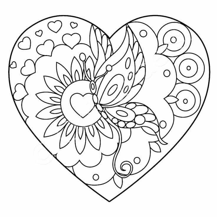 Desenho de Coração para imprimir