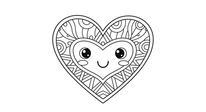 Desenho de Coração para imprimir