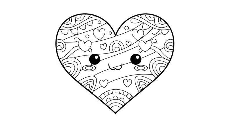 Desenho de Coração para imprimir