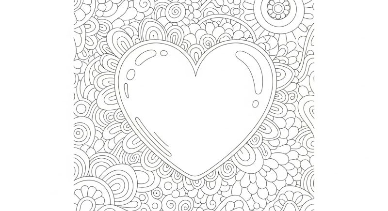 Desenho de Coração para imprimir