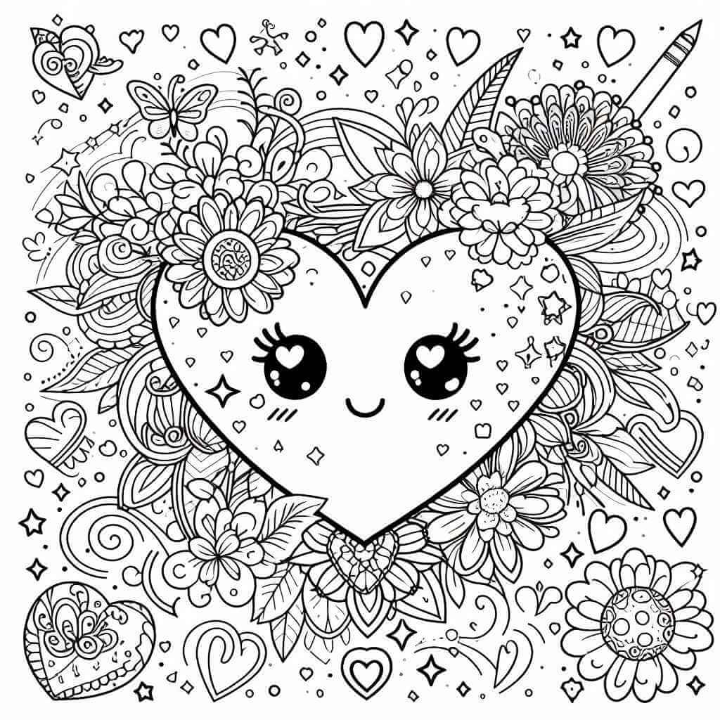 Desenho de Coração para imprimir