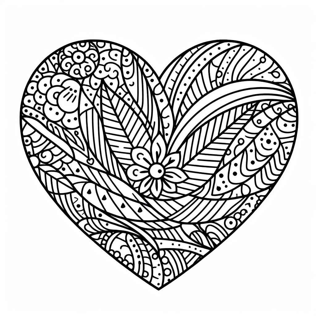 Desenho de Coração para imprimir