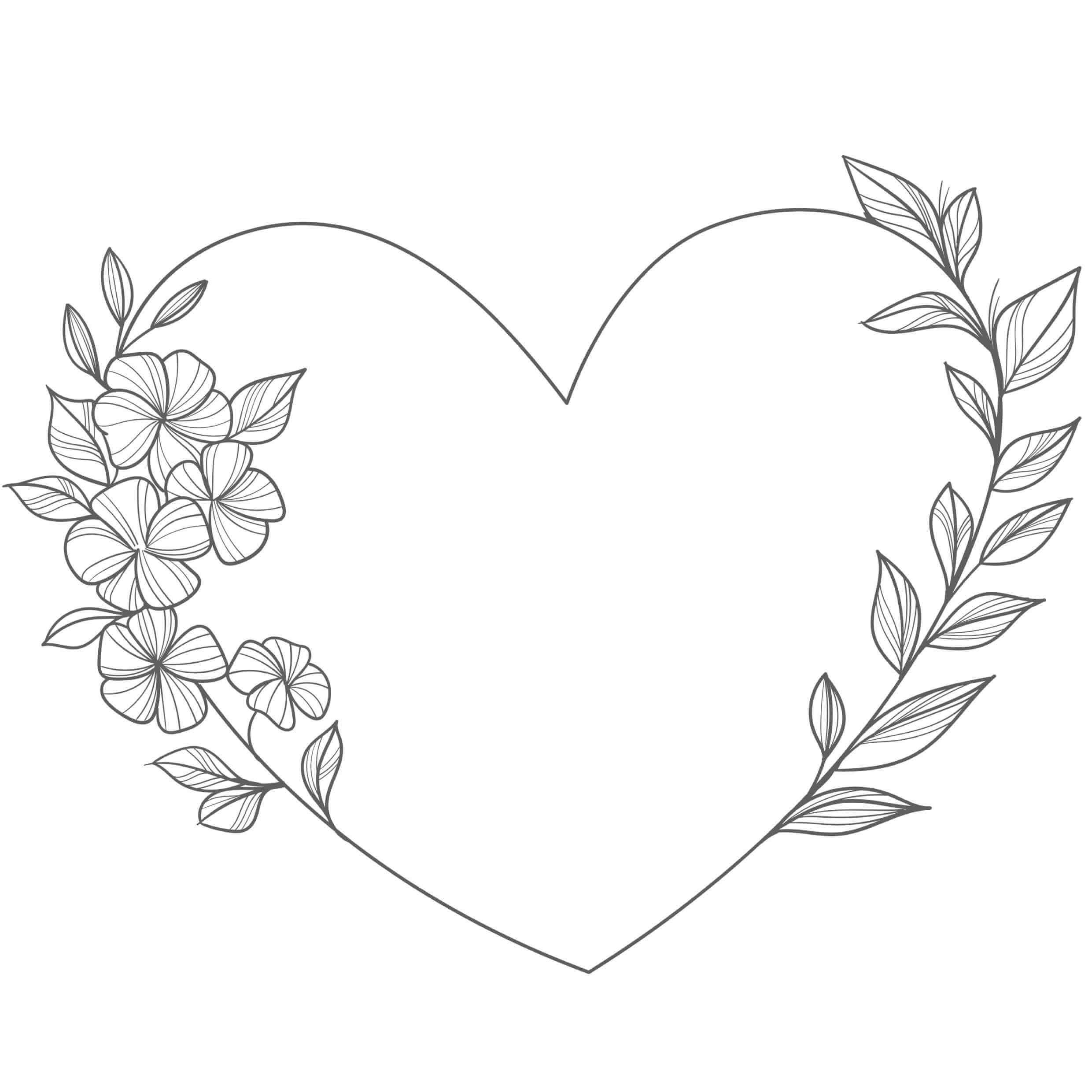Desenho de Coração para imprimir