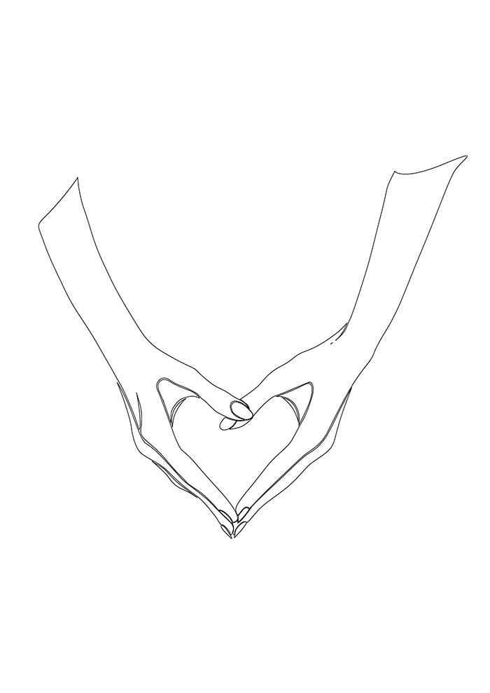 Desenho de Coração para imprimir