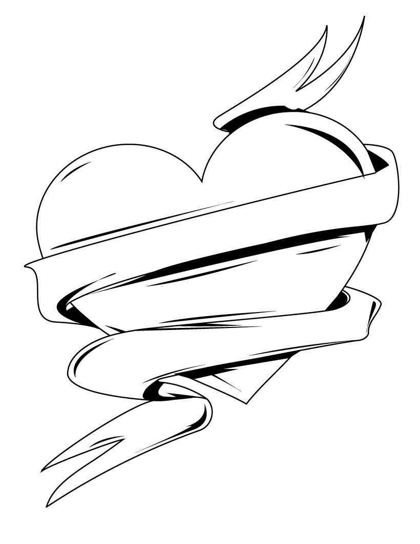 Desenho de Coração para imprimir