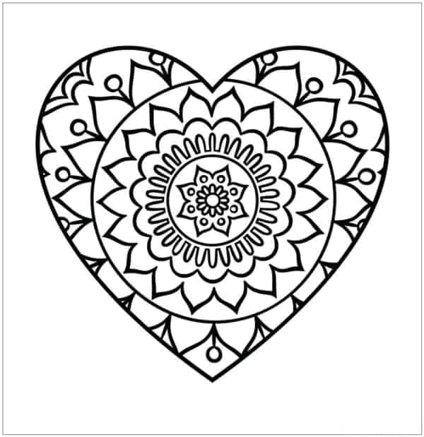 Desenho de Coração para imprimir