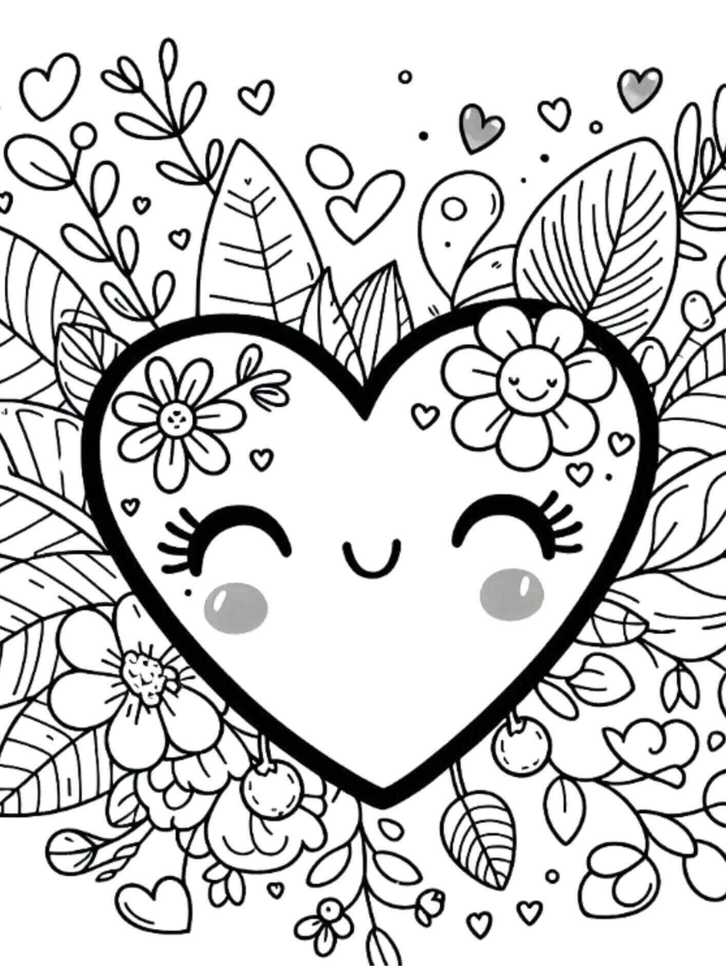 Desenho de Coração para imprimir