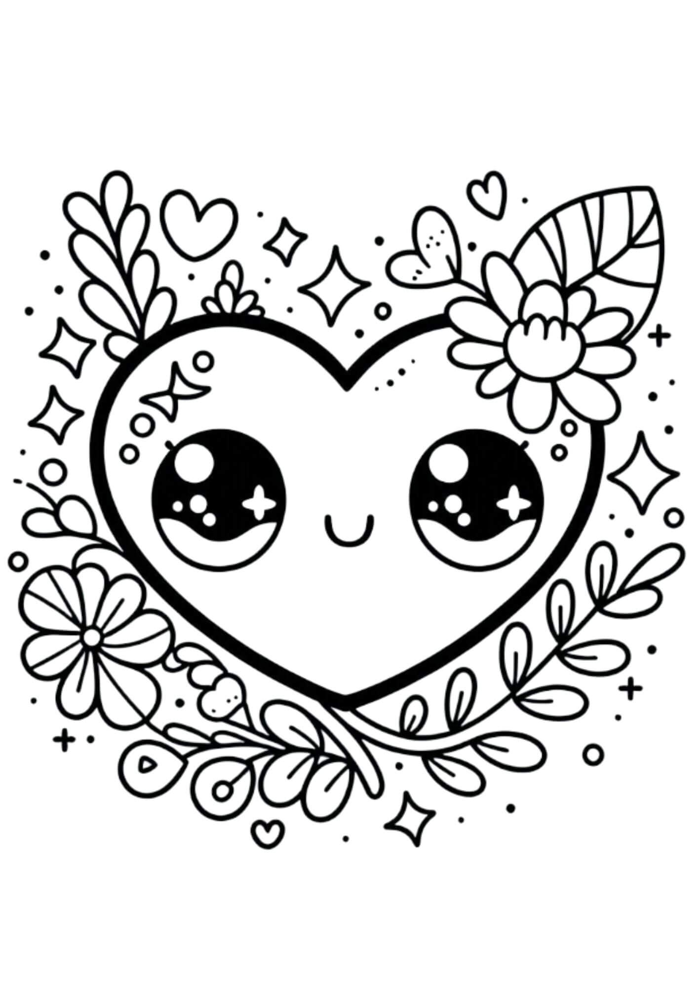 Desenho de Coração para imprimir