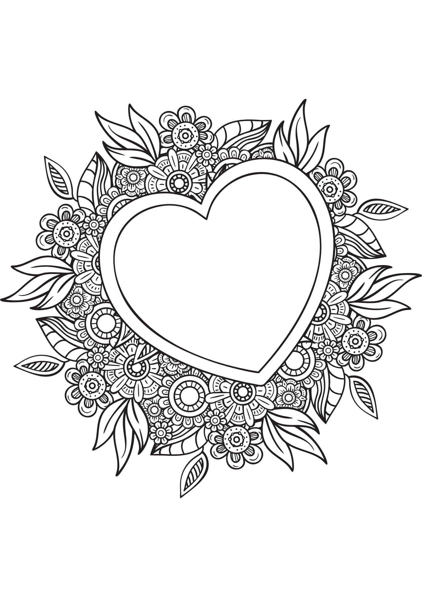 Desenho de Coração para imprimir