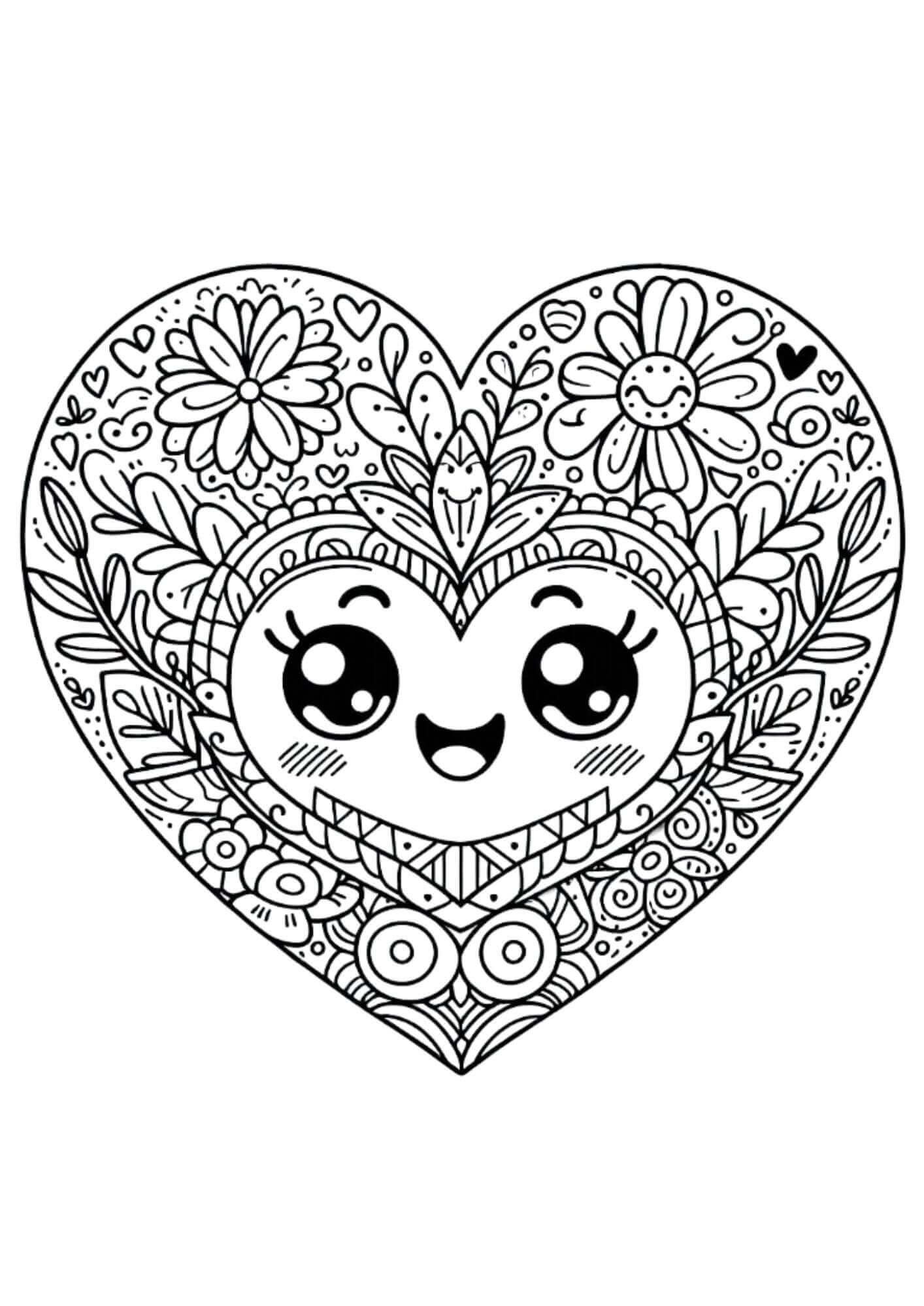 Desenho de Coração para imprimir