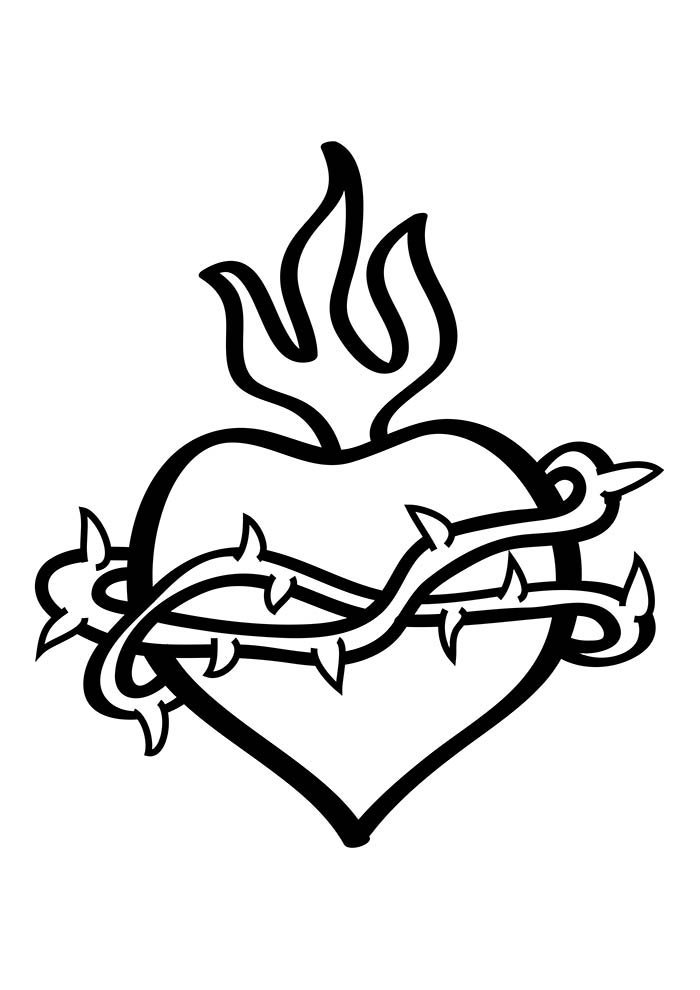 Desenho de Coração para imprimir