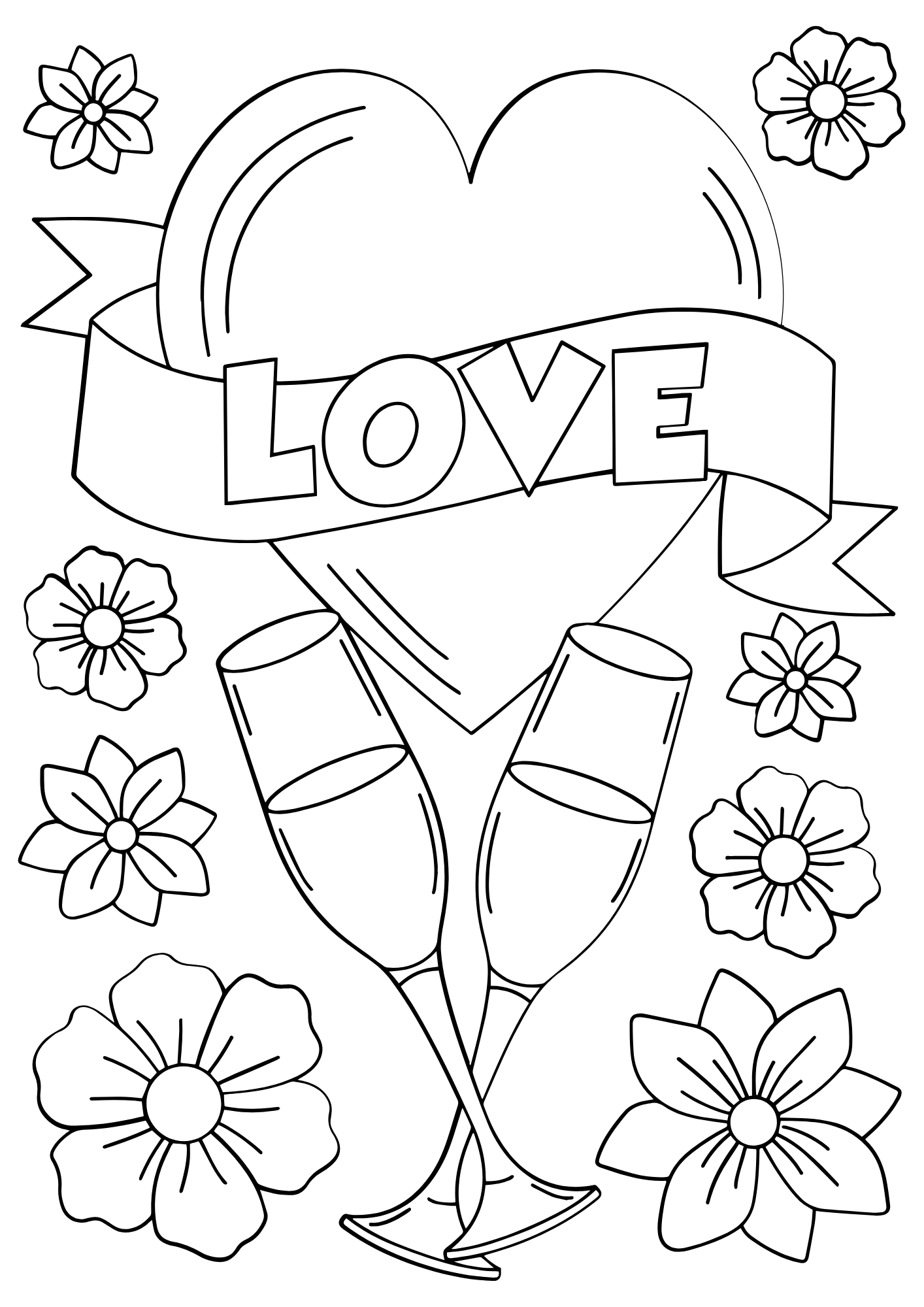 Desenho de Coração para imprimir