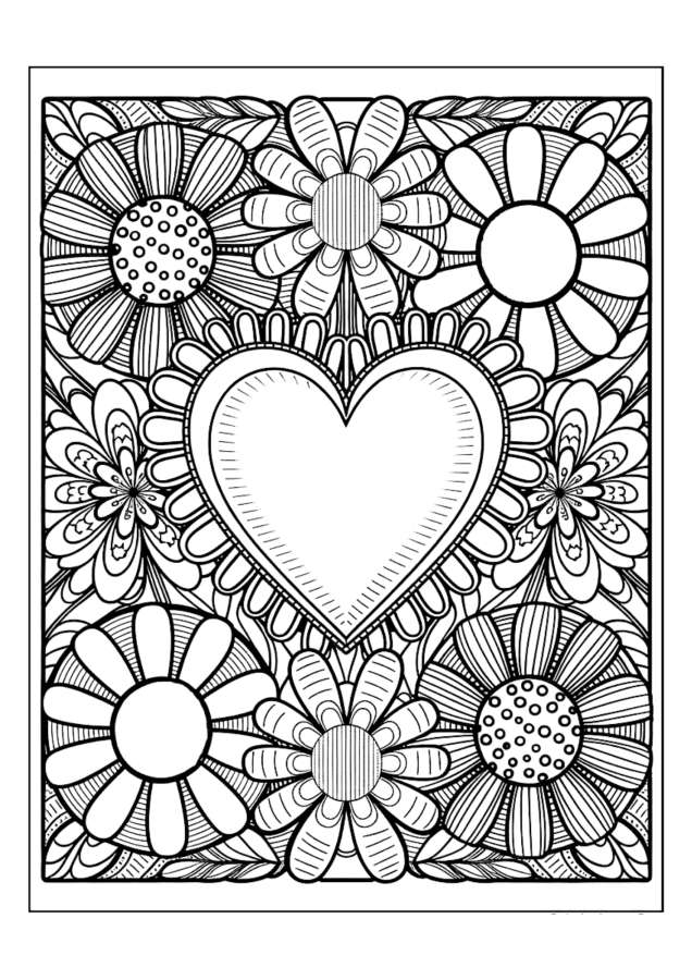 Desenho de Coração para imprimir