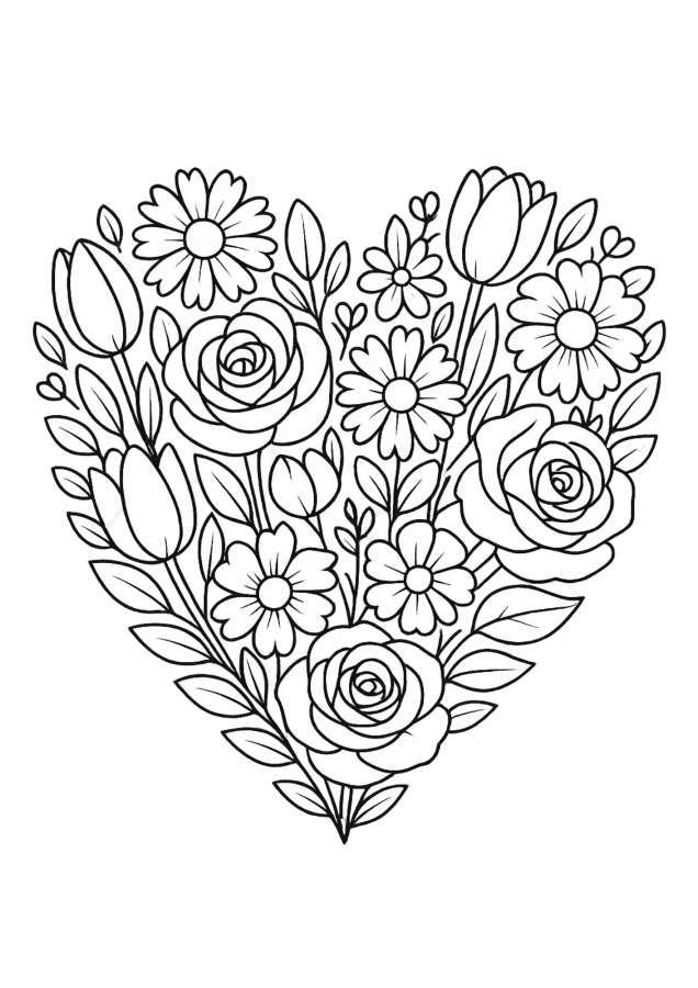 Desenho de Coração para imprimir