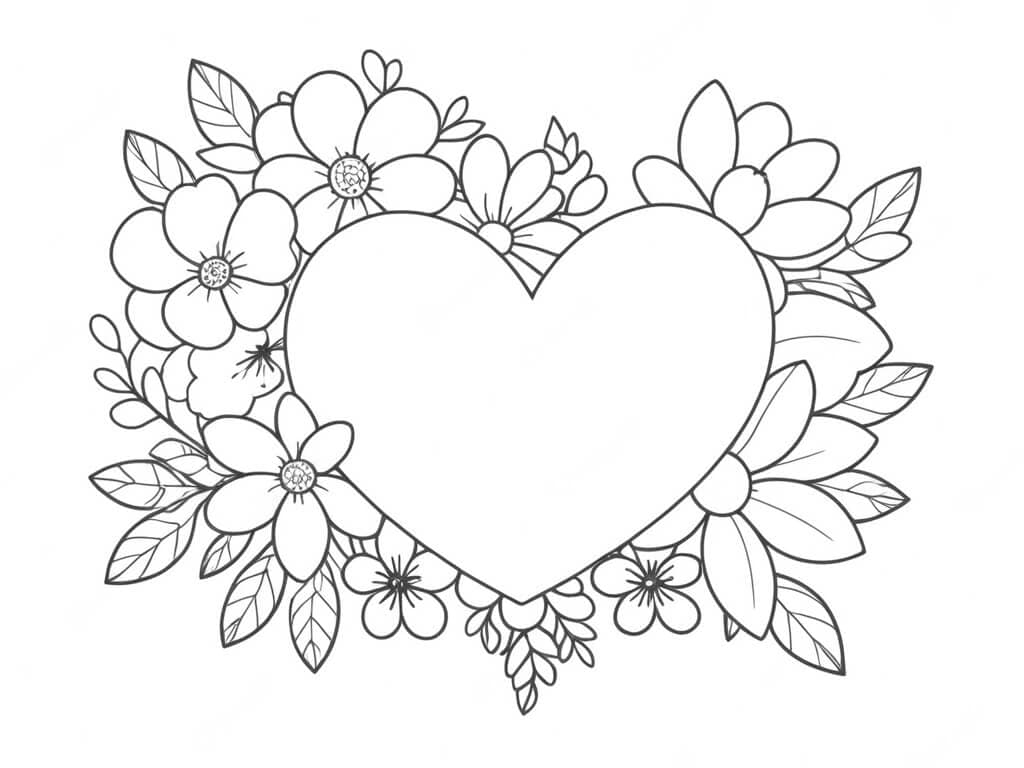 Desenho de Coração para imprimir