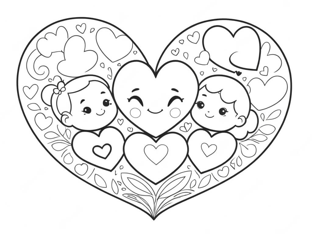 Desenho de Coração para imprimir