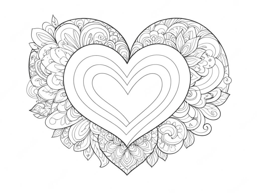 Desenho de Coração para imprimir