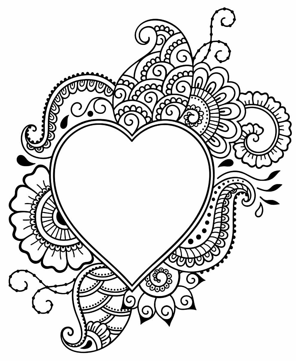 Desenho de Coração para imprimir