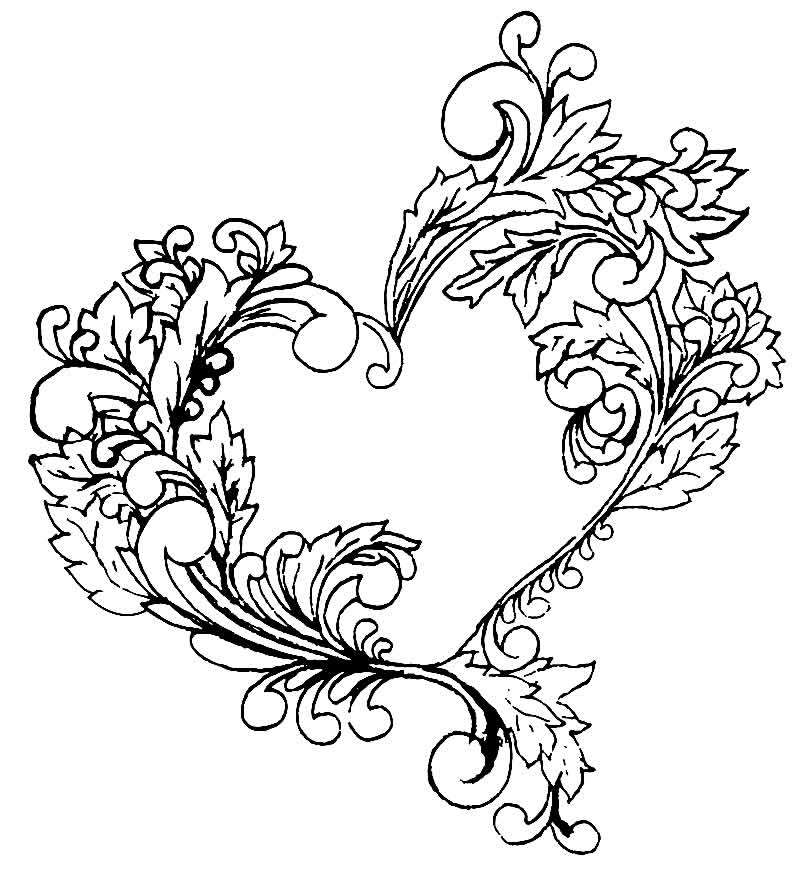 Desenho de Coração para imprimir