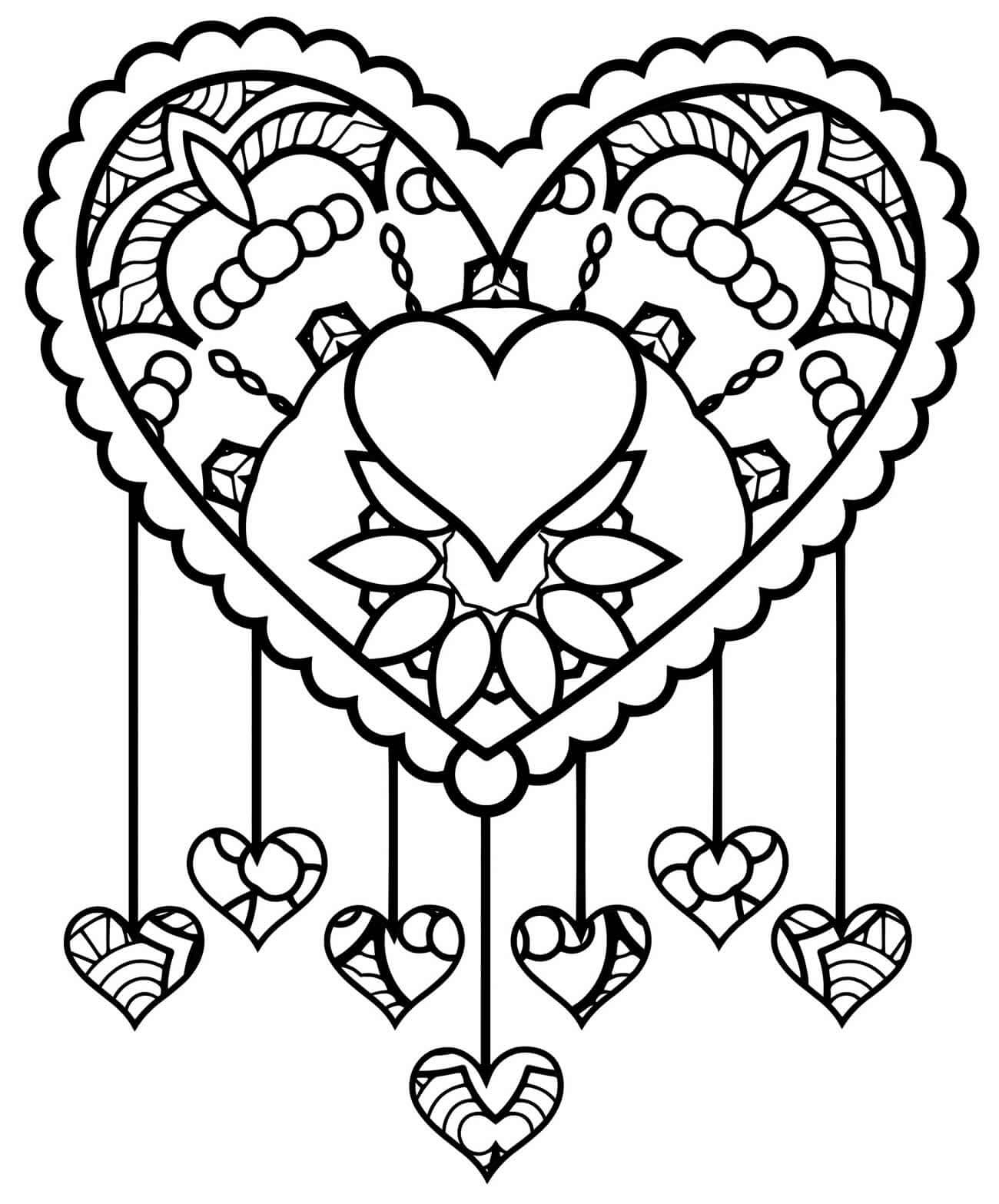Desenho de Coração para imprimir