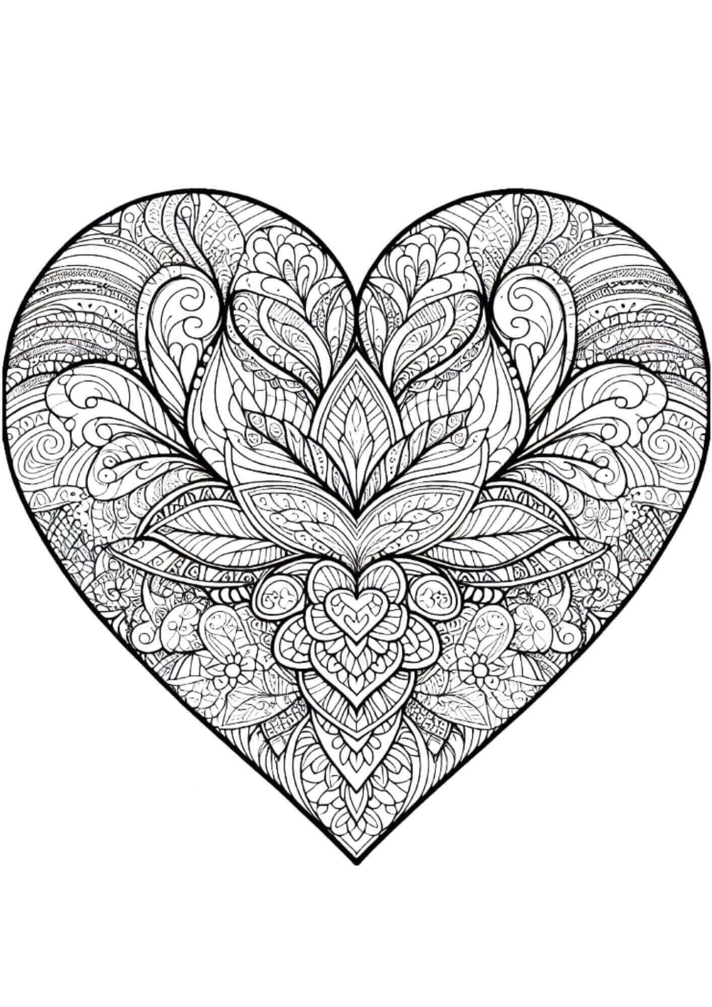 Desenho de Coração para imprimir