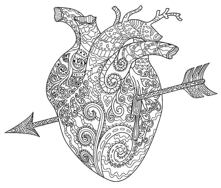 Desenho de Coração para imprimir