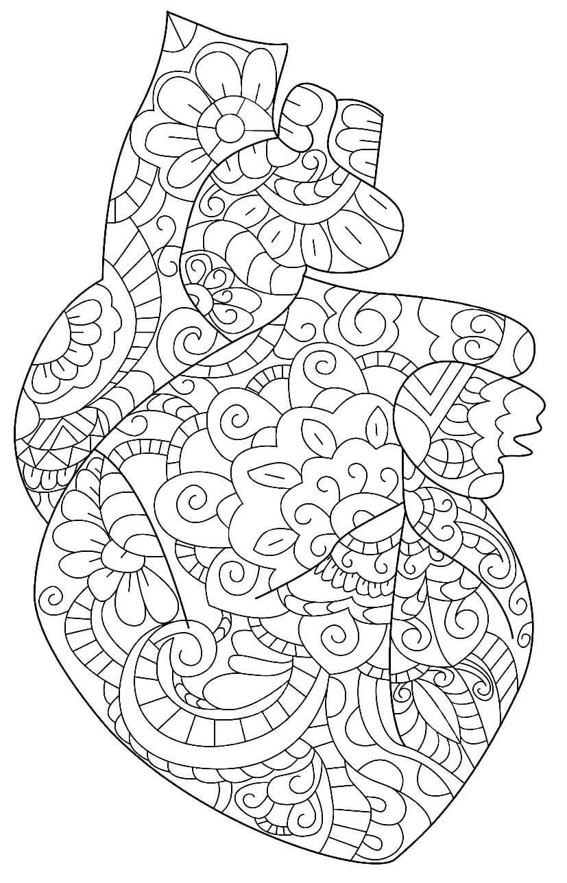 Desenho de Coração para imprimir