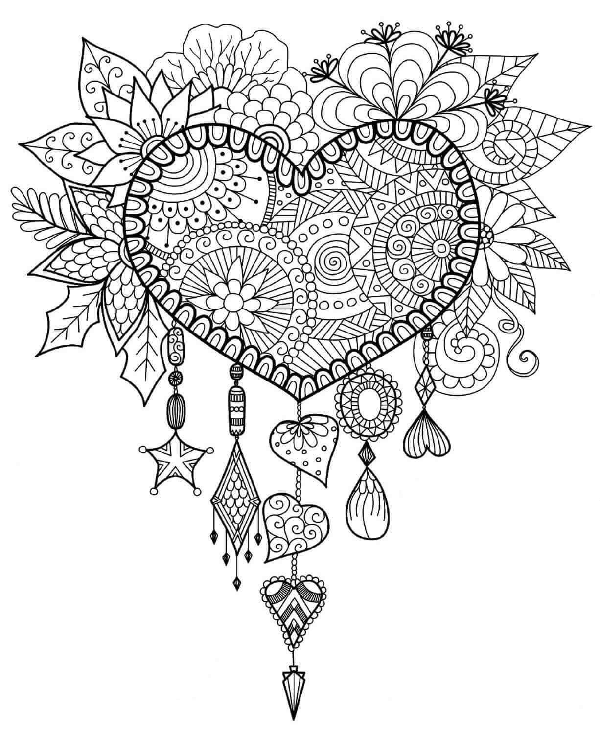 Desenho de Coração para imprimir