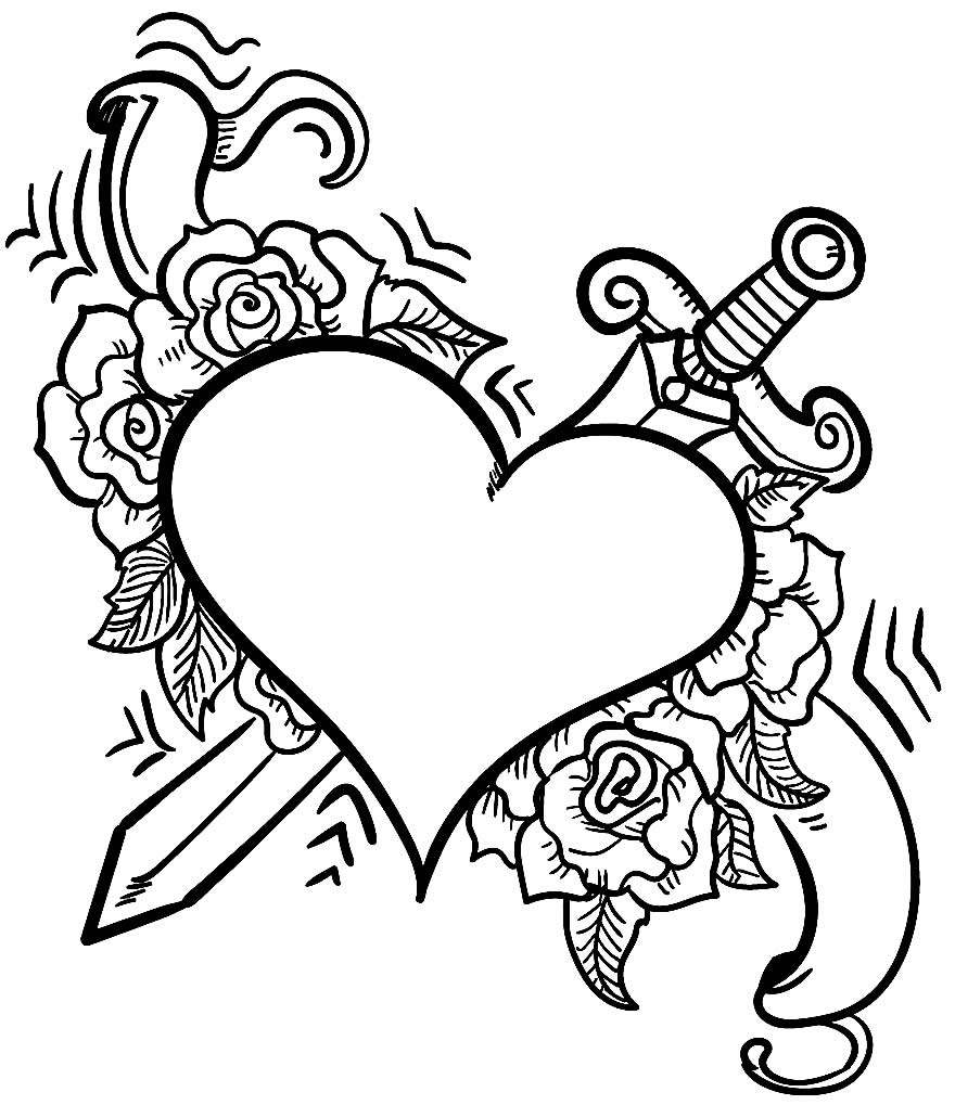 Desenho de Coração para imprimir