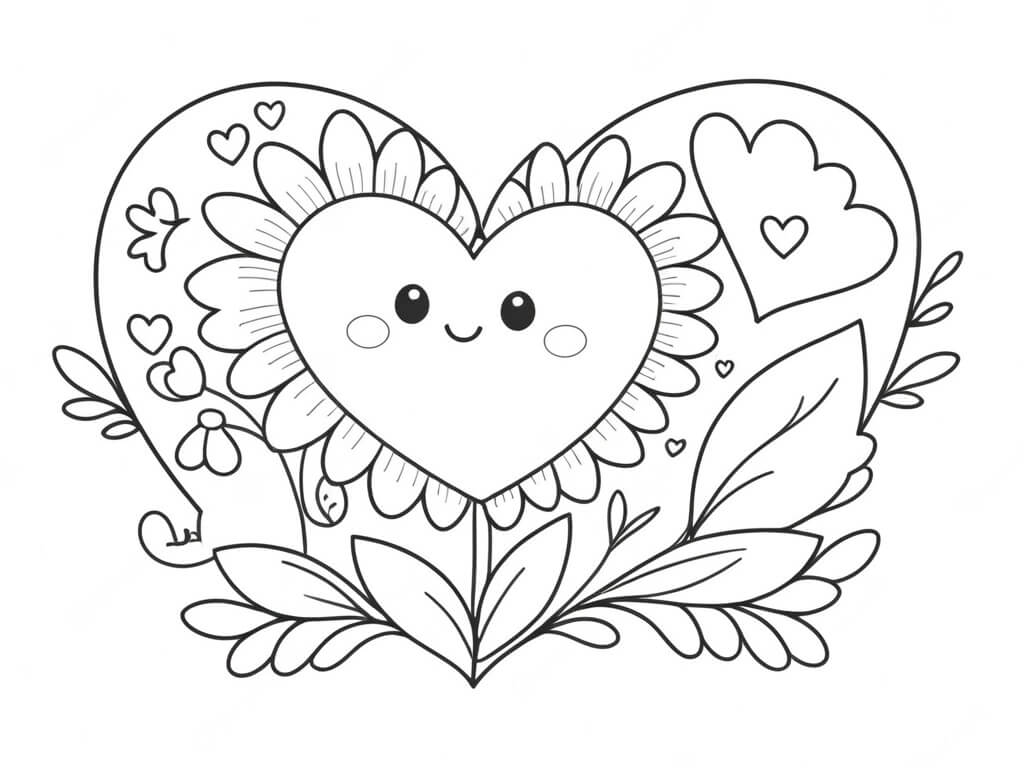 Desenho de Coração para imprimir