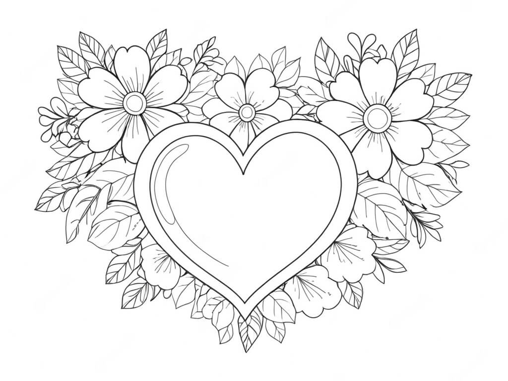 Desenho de Coração para imprimir