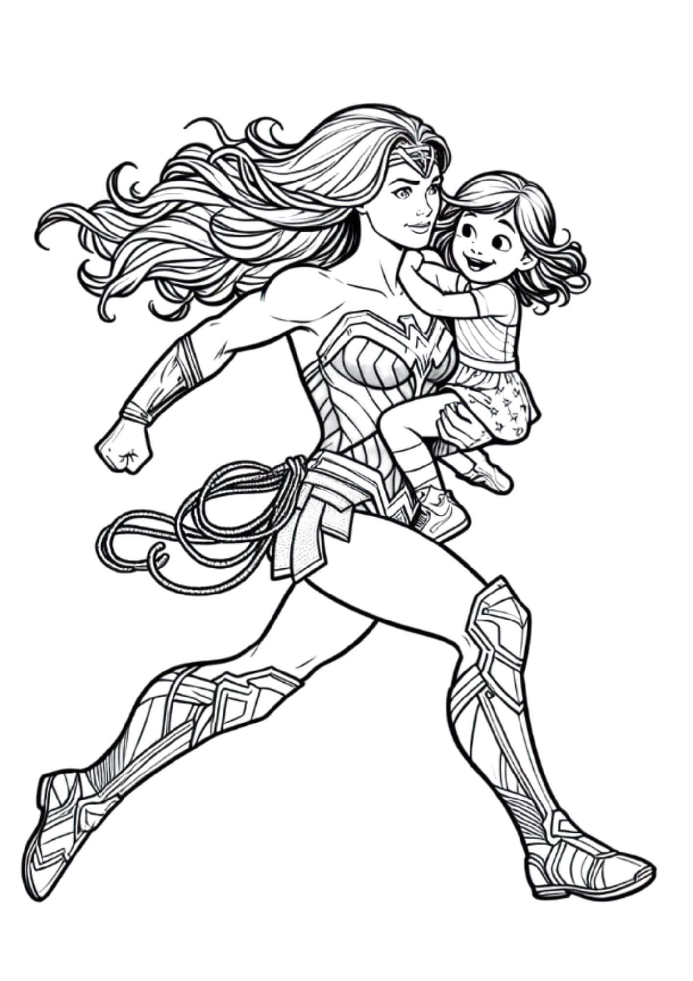 Desenho de Mulher-Maravilha para imprimir
