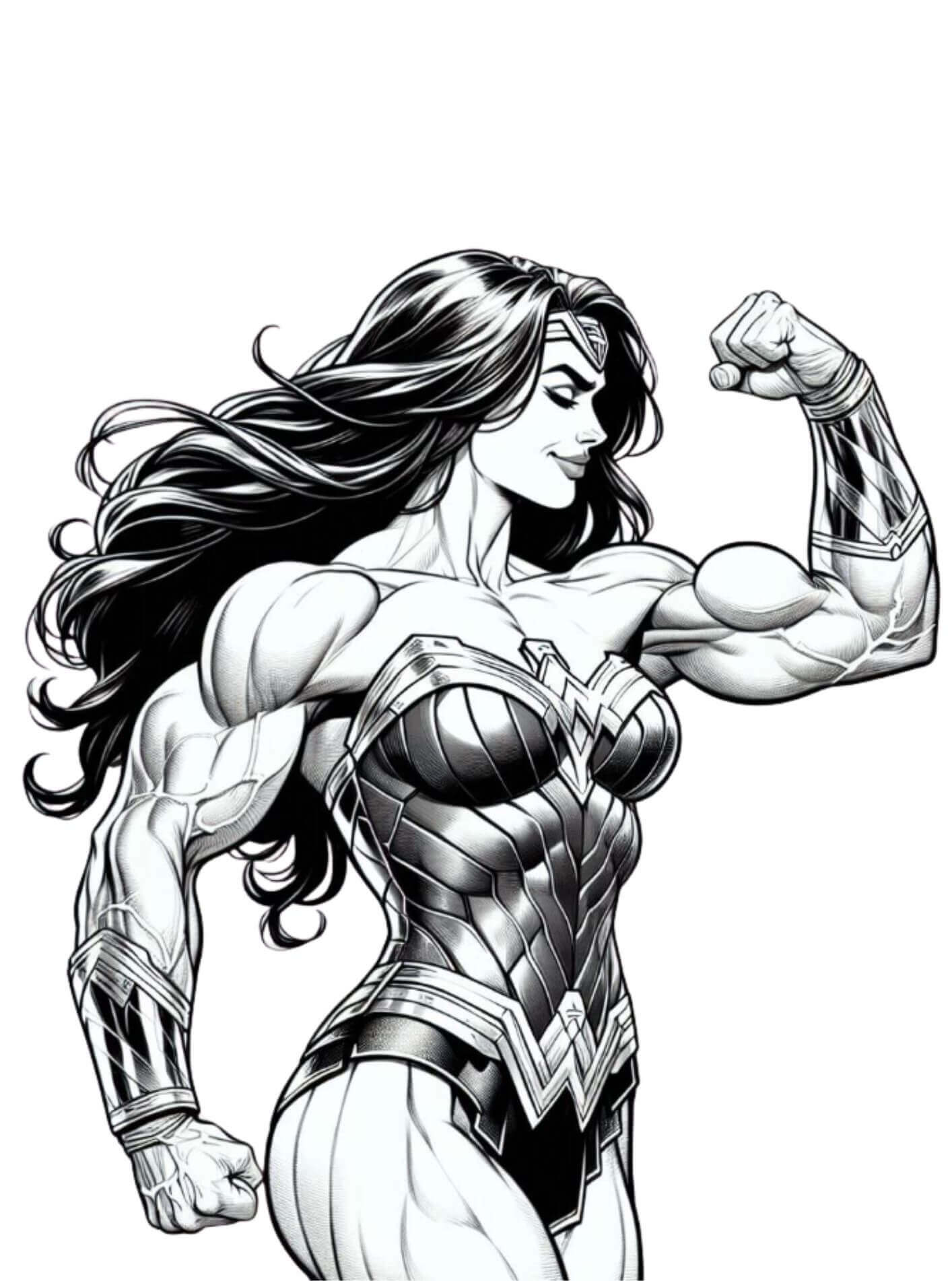 Desenho de Mulher-Maravilha para imprimir