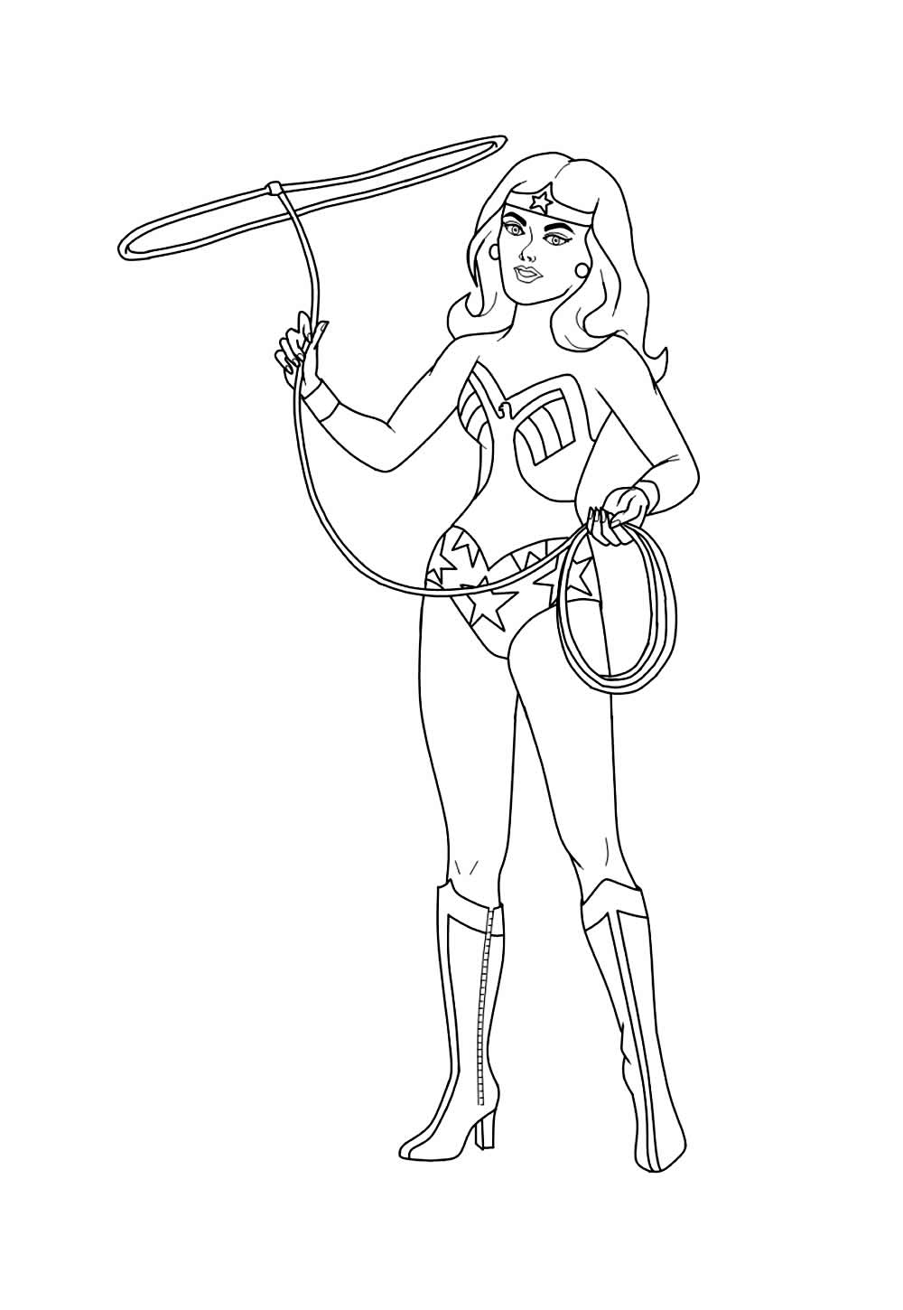 Desenho de Mulher-Maravilha para imprimir