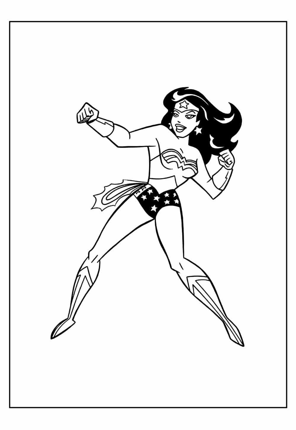 Desenho de Mulher-Maravilha para imprimir