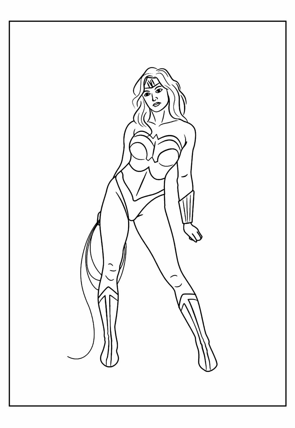 Desenho de Mulher-Maravilha para imprimir