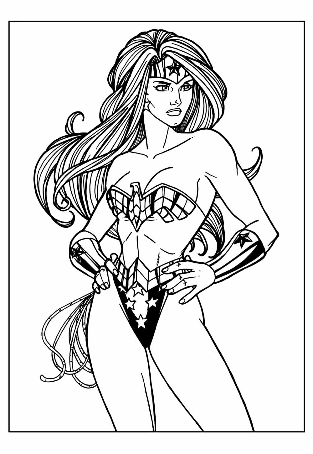 Desenho de Mulher-Maravilha para imprimir