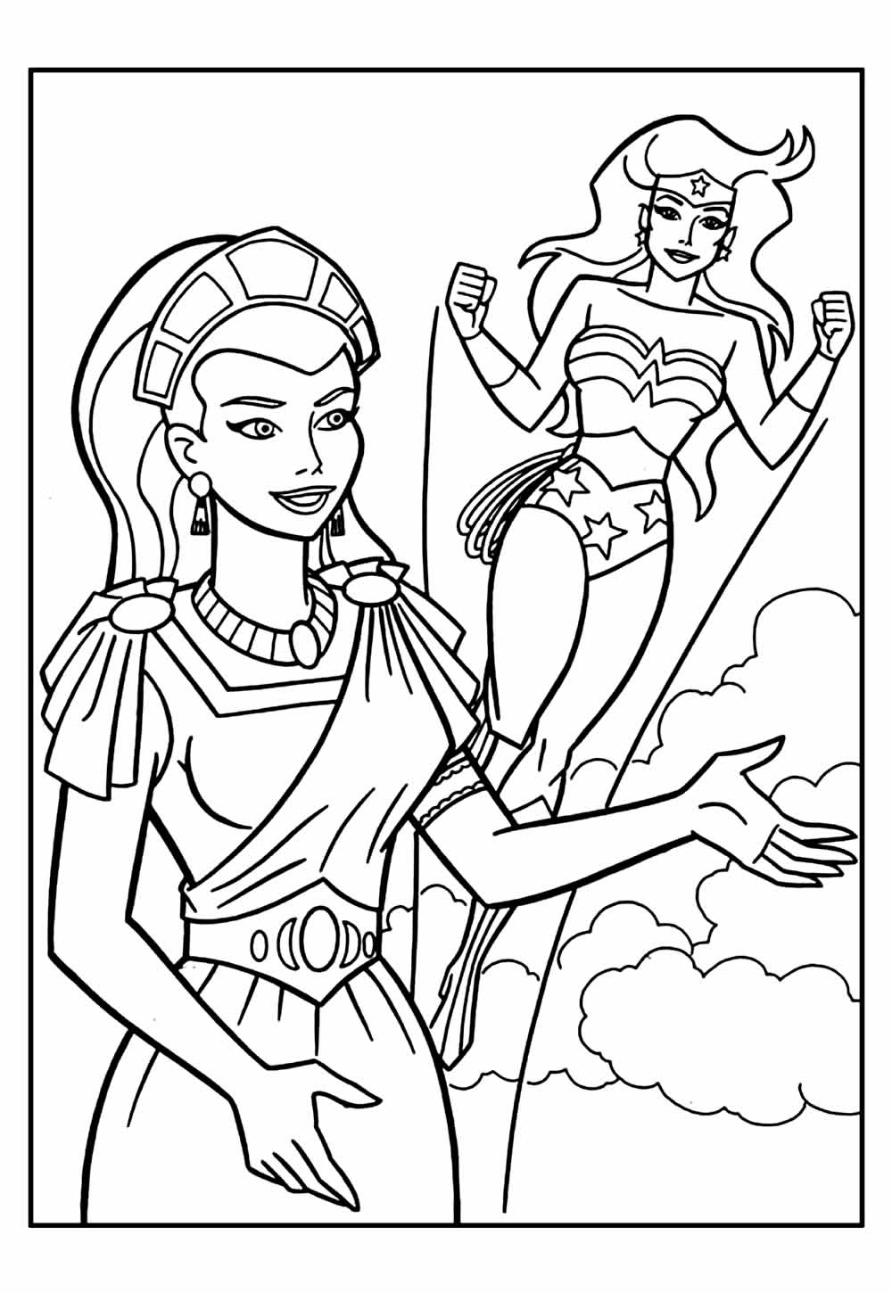 Desenho de Mulher-Maravilha para imprimir
