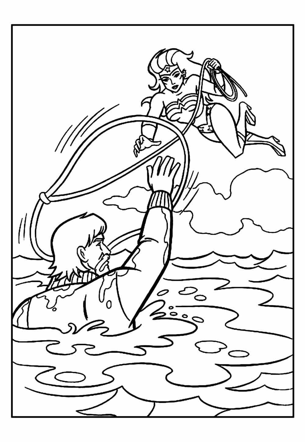 Desenho de Mulher-Maravilha para imprimir