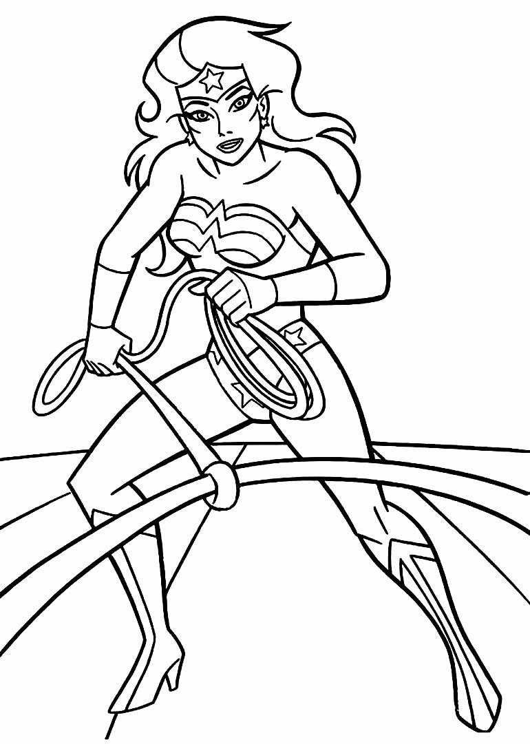 Desenho de Mulher-Maravilha para imprimir