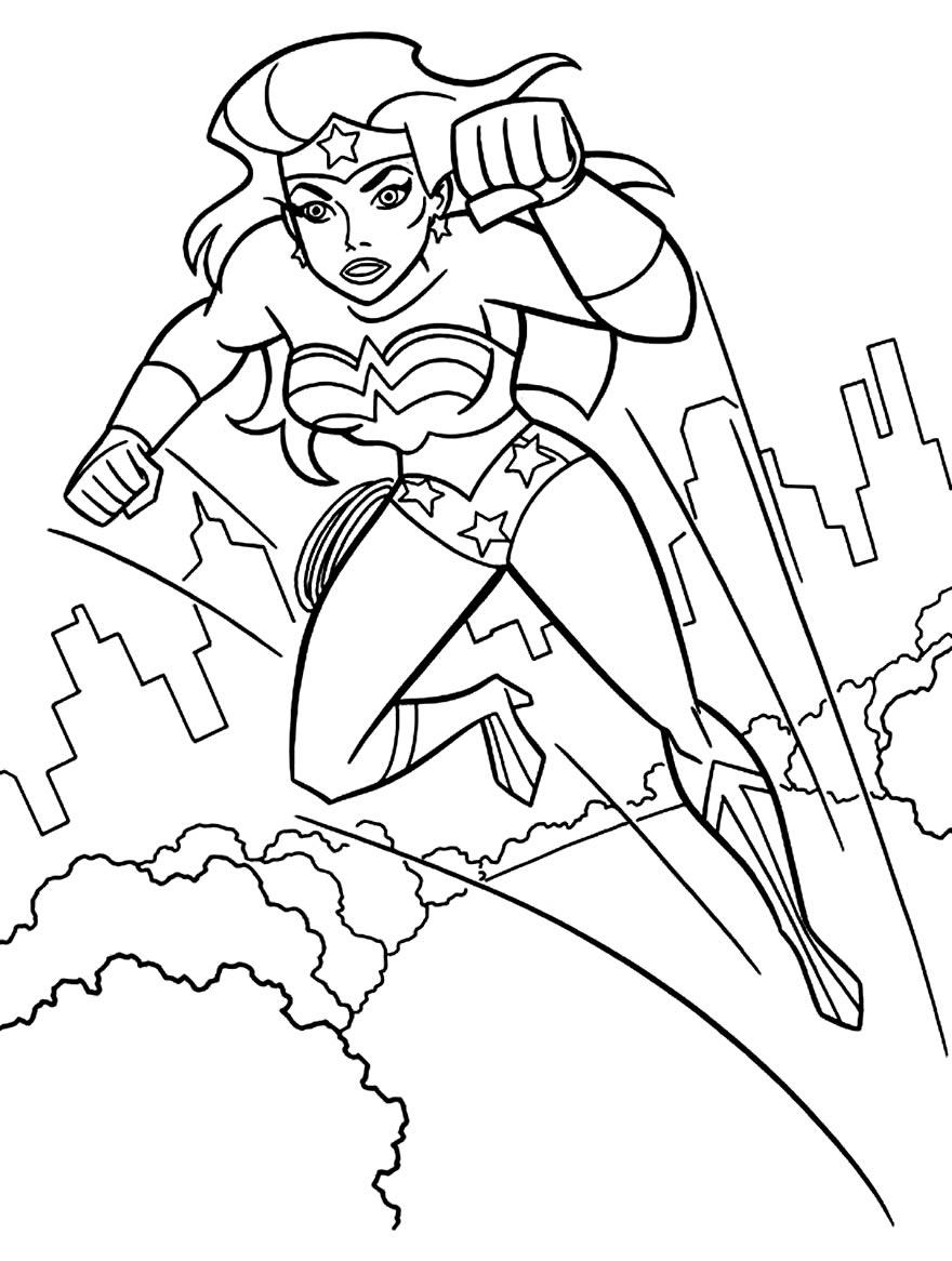 Desenho de Mulher-Maravilha para imprimir
