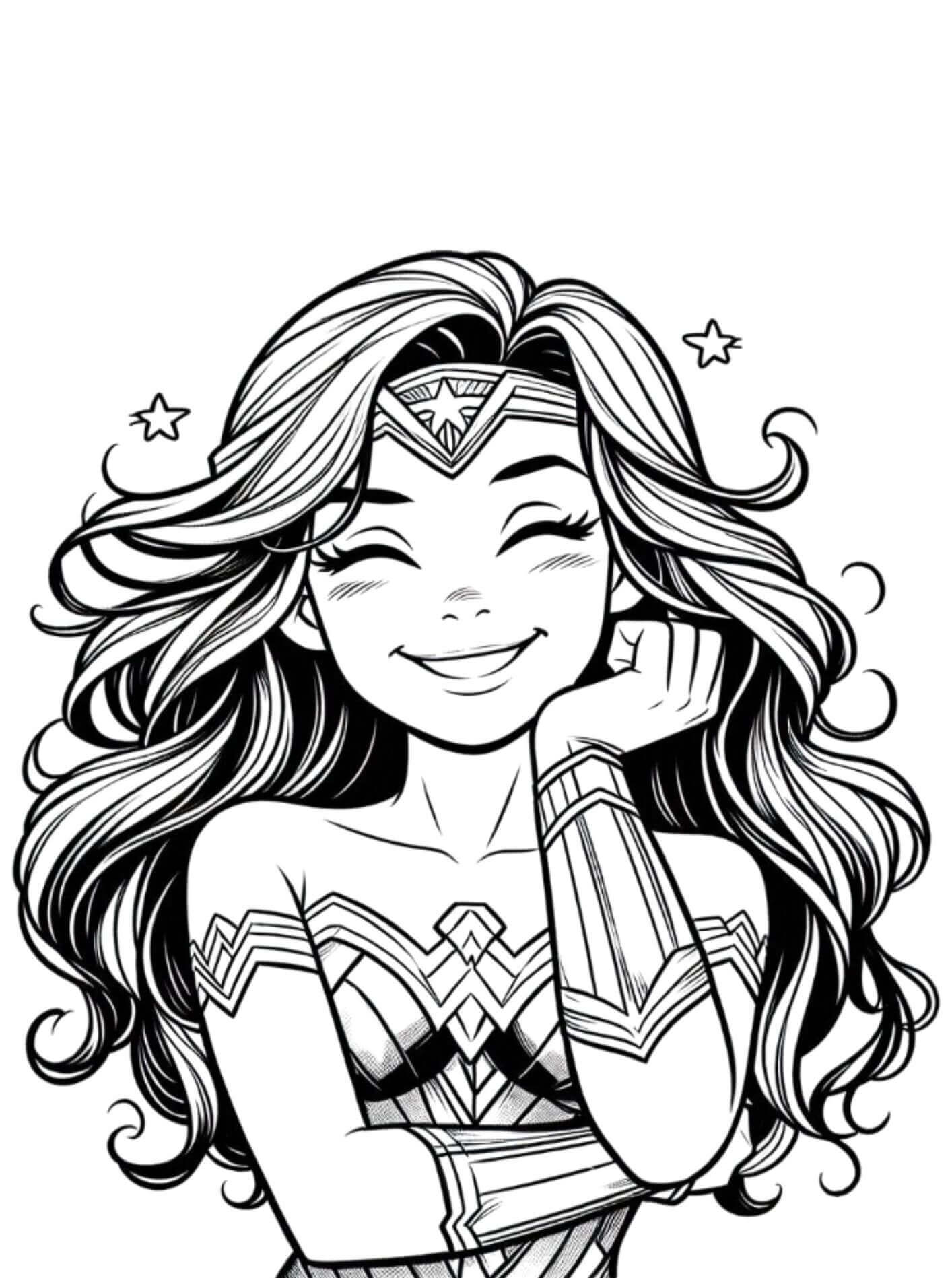 Desenho de Mulher-Maravilha para imprimir
