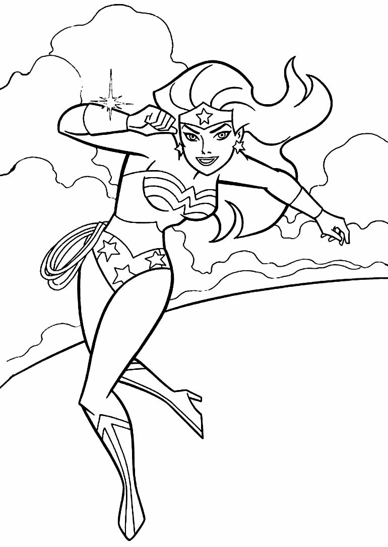 Desenho de Mulher-Maravilha para imprimir