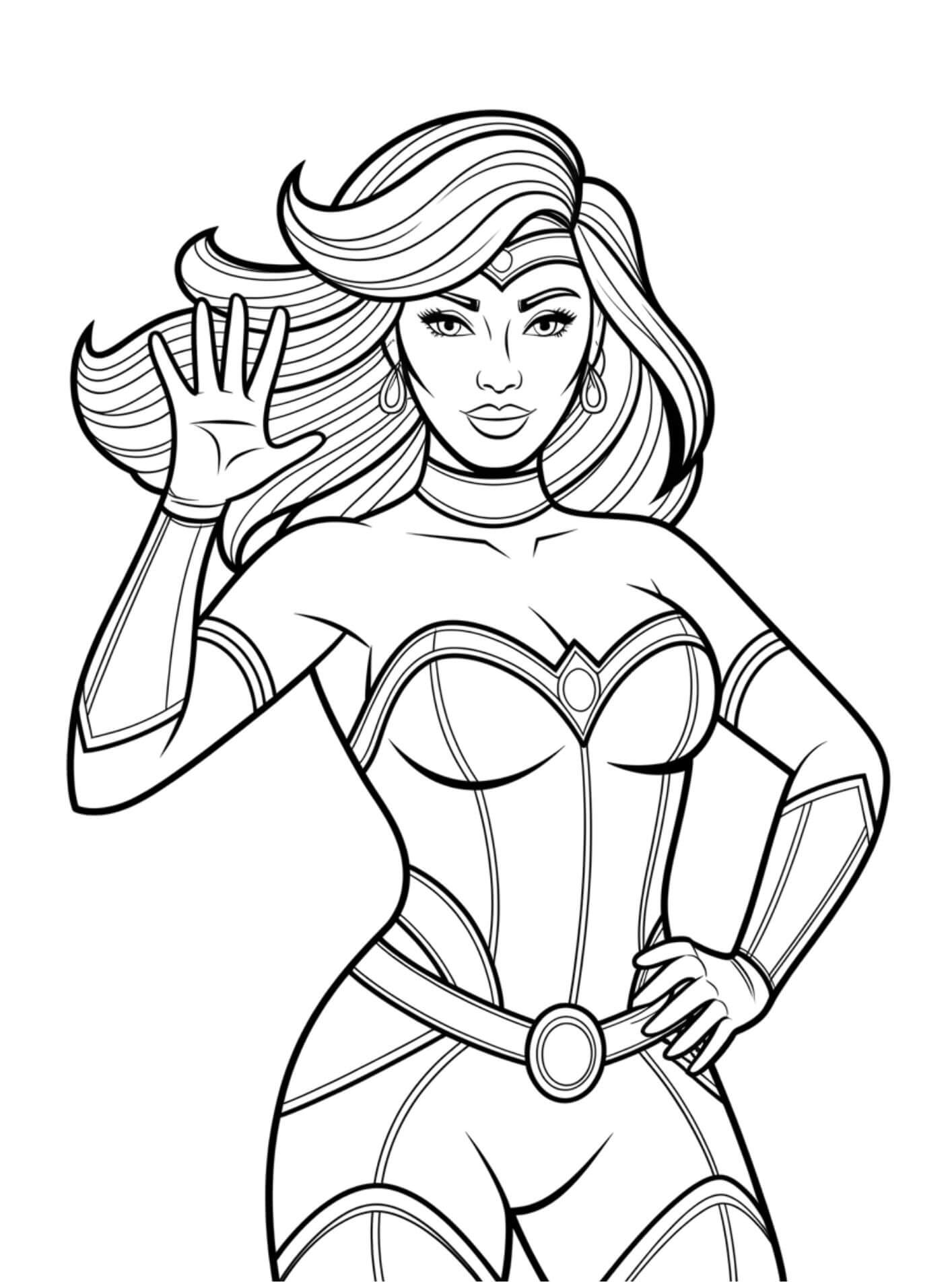 Desenho de Mulher-Maravilha para imprimir